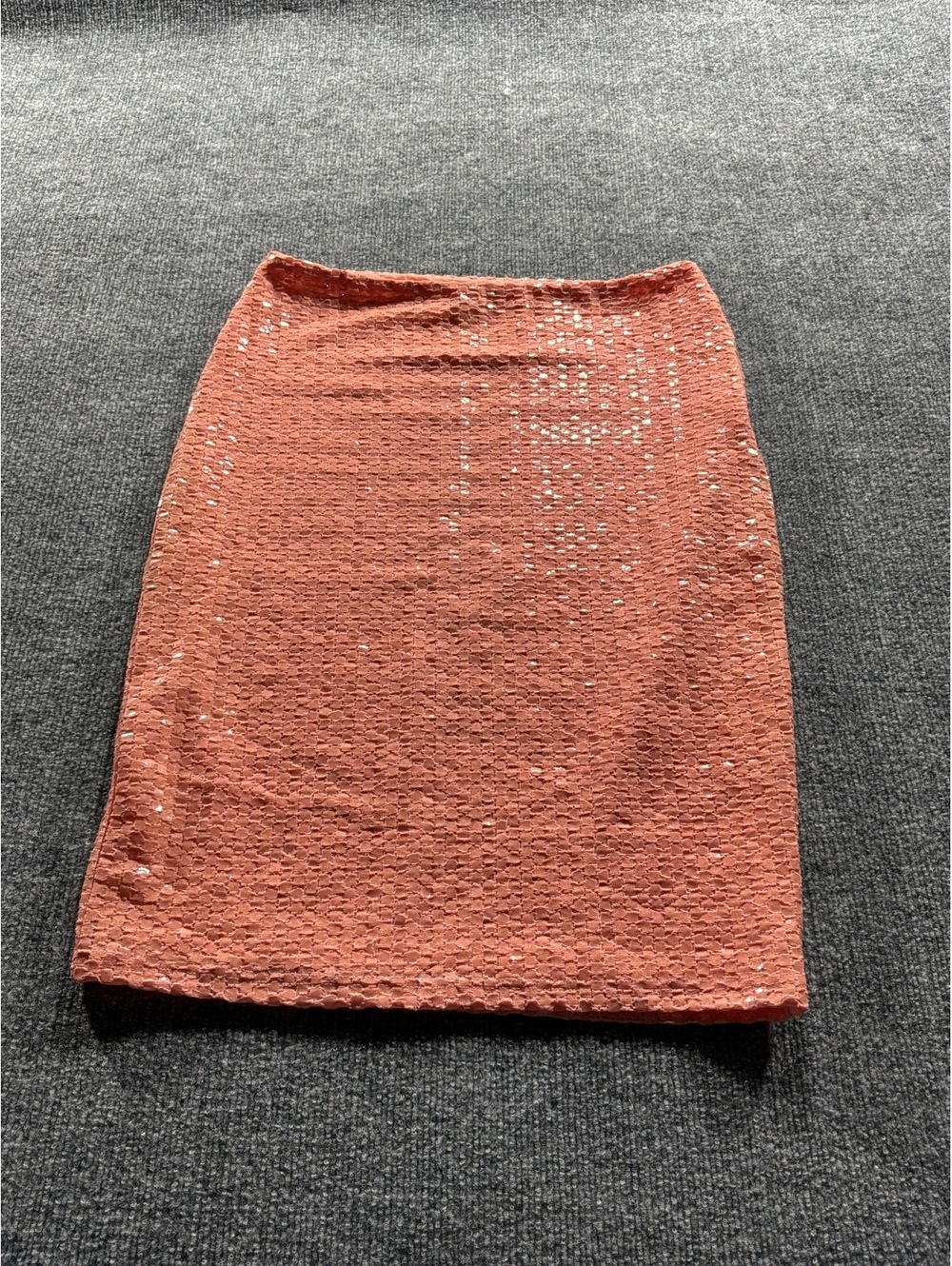 H&M Coral Textured Midi Skirt with Lining Size M